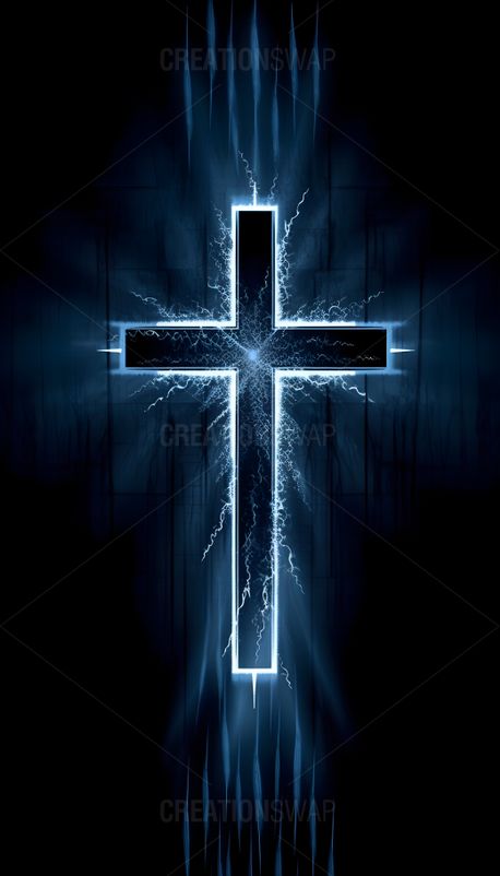 glowing cross blue (114142)