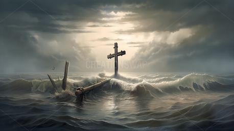 cross in ocean (114147)