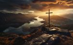 Cross Overlooking Valley (125935)