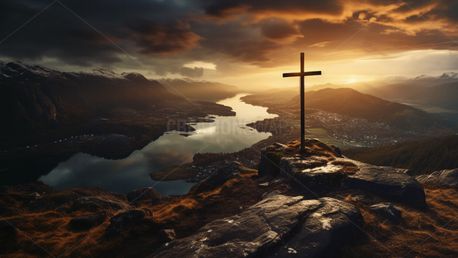 Cross Overlooking Valley (125935)