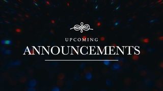 Announcements 