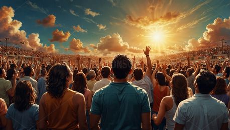 Media - Crowd Looking Clouds | CreationSwap