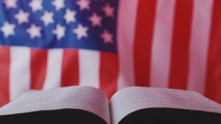 Bible and American Flag