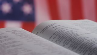 Bible and American Flag