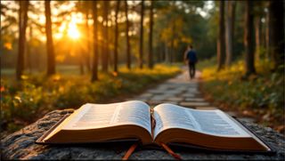Open Bible on a Path