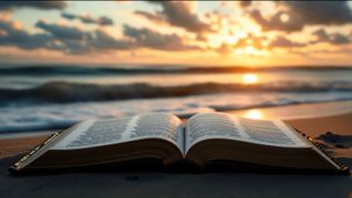 Open Bible at the Beach