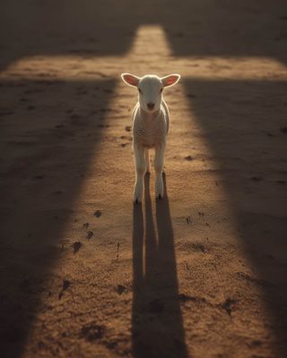 Lamb in the light of a cross