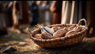 Basket of Bread and fish