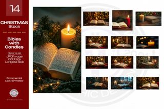 Open Bible with Candles