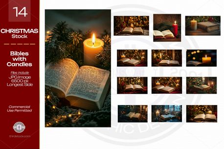 Open Bible with Candles (154102)