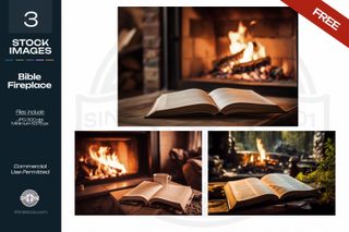 Open Bible at Fireplace