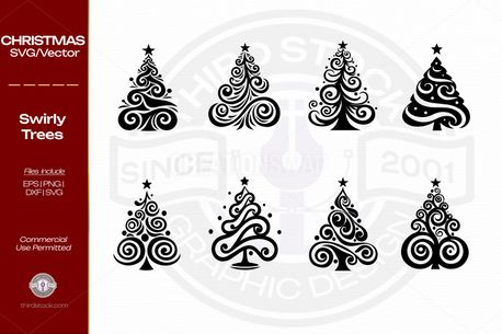 Swirly abstract Christmas tree (154623)