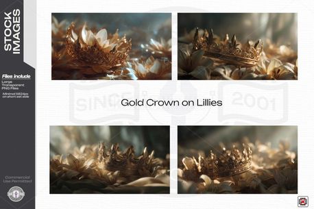 Gold Crown on Lillies (156579)