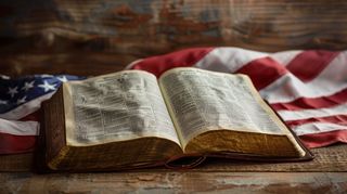 Bible on flag