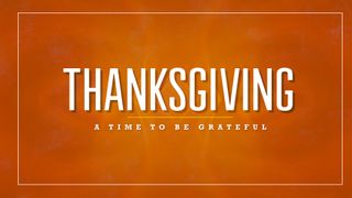 Orange Cloud Thanksgiving