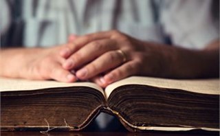 Male Hands On Bible