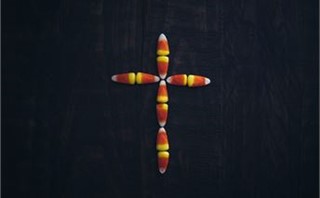 Candy corn cross