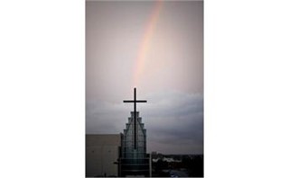 Rainbow on Church