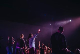 Worship team during a service
